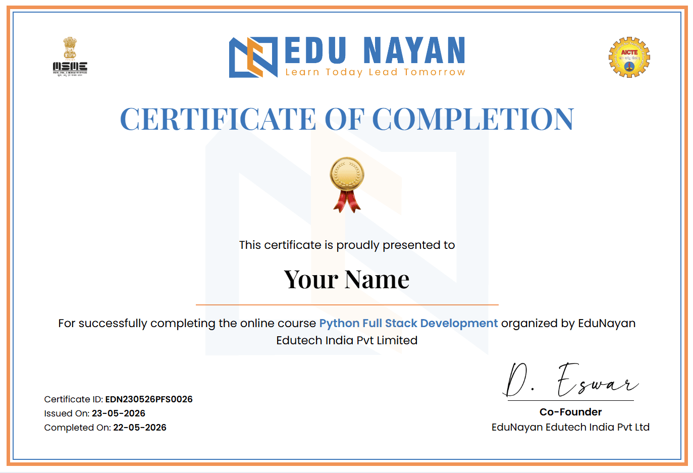 Artificial Intelligence certificate template